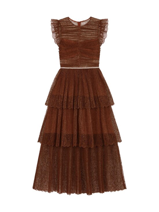 Fine Lace Midi Dress -mekko