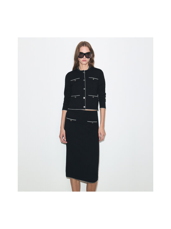 Tory Burch - Kendra Scalloped -villaneuletakki - 960 BLACK / NEW IVORY | Stockmann - photo 2