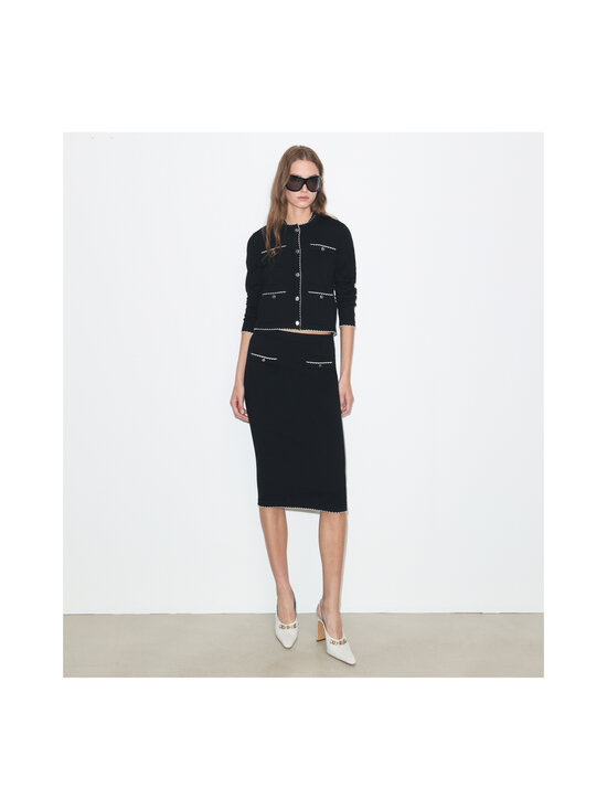 Tory Burch - Kendra Scalloped -villaneuletakki - 960 BLACK / NEW IVORY | Stockmann - photo 3
