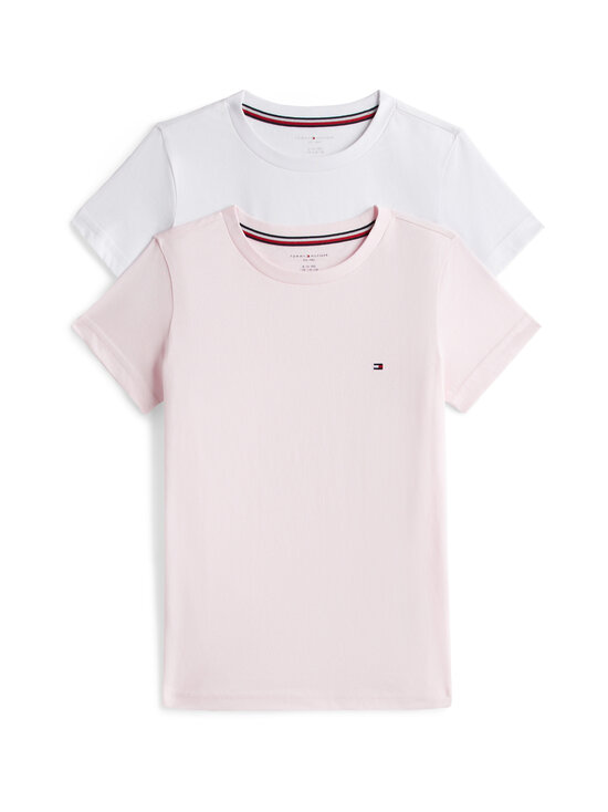 Tommy Hilfiger - Puuvillaiset t-paidat 2-pack - 0VS WHITE/ LIGHT PINK | Stockmann - photo 1
