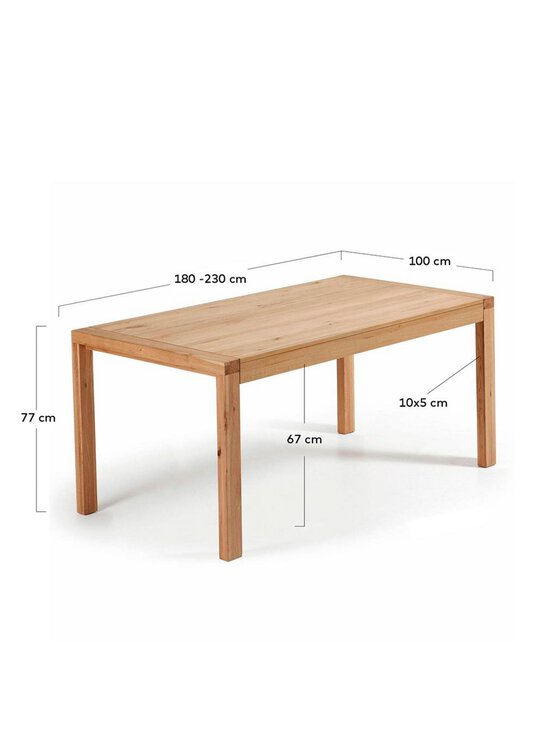 Kave Home - Briva- jatkettava ruokapöytä luonnonvärinen tammi 90 x 180/230 cm - BROWN | Stockmann - photo 4