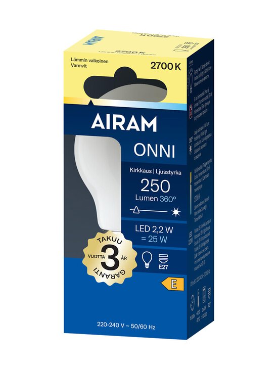 Airam - LED P45 827 250lm E27 360 Onni -opaalilamppu - TRANSPARENT | Stockmann - photo 2
