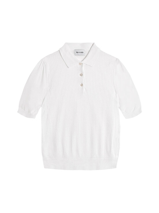 SAND Copenhagen - Retro Polo Puff -pikeepaita - 000 PURE WHITE | Stockmann - photo 1