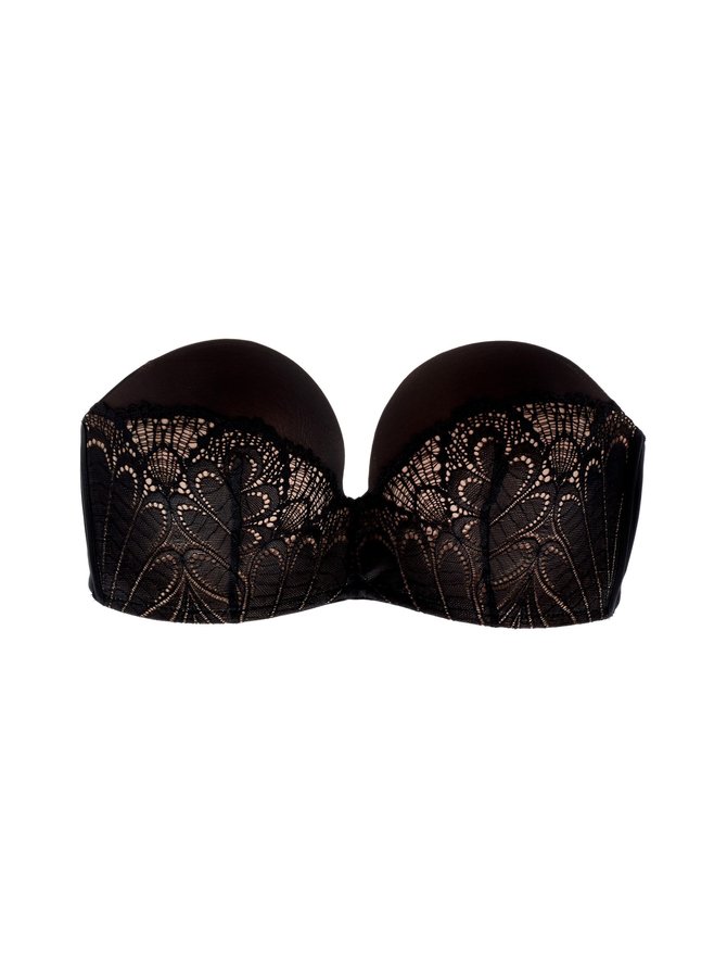 Black WONDERBRA Ultimate Strapless PushUp rintaliivit C 75 Naiset