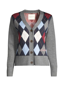 GANT - Argyle-neuletakki - 90 CHARCOAL MELANGE | Stockmann