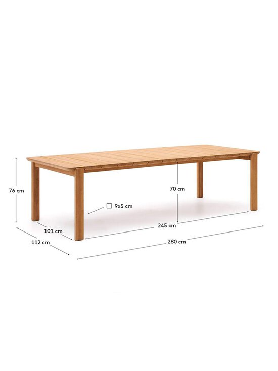 Kave Home - Icaro-ruokapöytä tiikki 112 x 280 cm - BROWN | Stockmann - photo 3