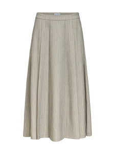 Object - ObjNimra Mid Waist Pleat -midihame - LIGHT GREY MELANGE | Stockmann