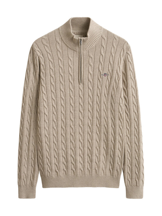 GANT - Cotton Half Zip -palmikkoneule - 198 OAT MELANGE | Stockmann - photo 1