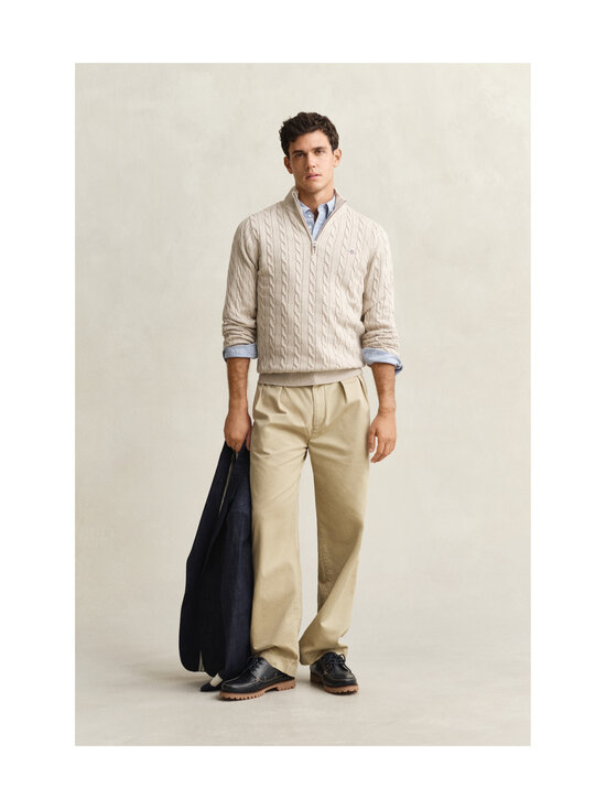 GANT - Cotton Half Zip -palmikkoneule - 198 OAT MELANGE | Stockmann - photo 5