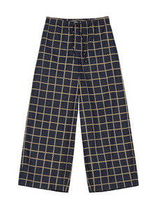 Marimekko - Ukkonen Iso Ruutu -housut - 560 DARK BLUE, OLIVE GREEN | Stockmann