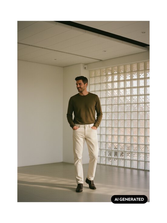 SAND Copenhagen - Velvetpüksid Burton Straight Classic fit - 001 PURE WHITE | Stockmann - photo 2