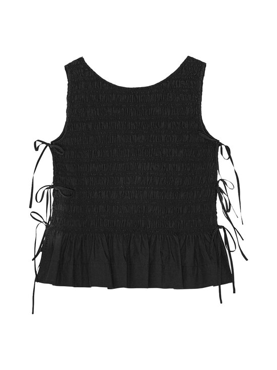 Ganni - Cotton Poplin Smock Tie -toppi - 099 BLACK - photo 1 Ganni - Cotton Poplin Smock Tie -toppi - 099 BLACK | Stockmann - photo 1