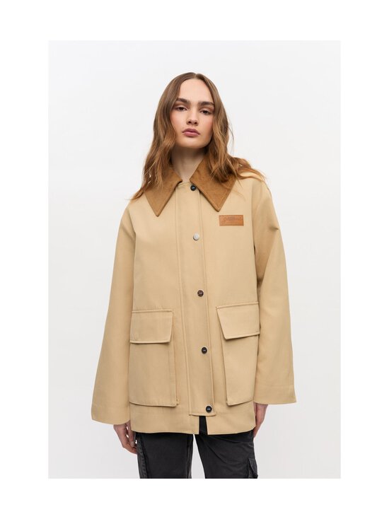 Ganni - Heavy Twill Midi -kevyttakki - 531 PALE KHAKI | Stockmann - photo 3