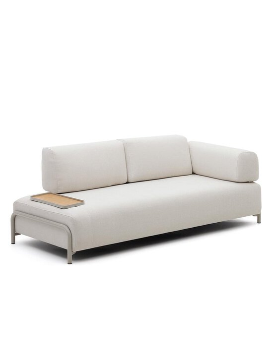 Kave Home - Compo-sohva beige chenille-kangas L 232 cm, tarjottimella - BEIGE | Stockmann - photo 2