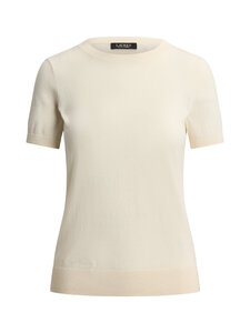 Lauren Ralph Lauren - Lyhythihainen neulepusero - 500 MASCARPONE CREAM | Stockmann