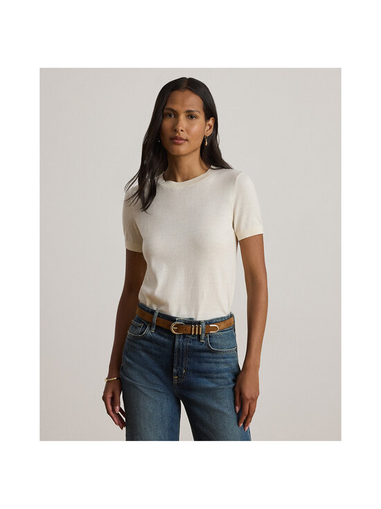Lauren Ralph Lauren - Lyhythihainen neulepusero - 500 MASCARPONE CREAM | Stockmann - photo 5