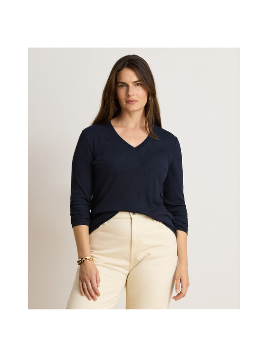 Lauren Ralph Lauren - Ribbed V-Neck -neulepusero - 005 LAUREN NAVY | Stockmann - photo 2