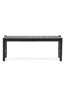 Kave Home - Calixta-penkki musta nahka L 120 cm - BLACK | Stockmann