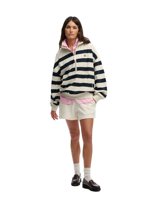 Superdry - Studios Stripe Half Zip -collegepaita - 7JF OFF WHITE/ECLIPSE NAVY | Stockmann - photo 1