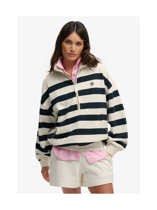 Superdry - Studios Stripe Half Zip -collegepaita - 7JF OFF WHITE/ECLIPSE NAVY | Stockmann - photo 2