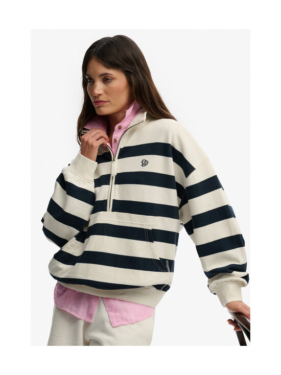 Superdry - Studios Stripe Half Zip -collegepaita - 7JF OFF WHITE/ECLIPSE NAVY | Stockmann - photo 3