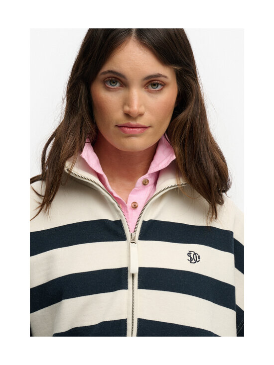 Superdry - Studios Stripe Half Zip -collegepaita - 7JF OFF WHITE/ECLIPSE NAVY | Stockmann - photo 5