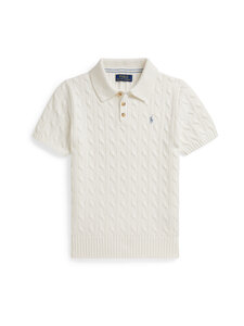 Polo Ralph Lauren - Cable Knit Polo -pikeepaita - DECKWASH WHITE/C9849 | Stockmann