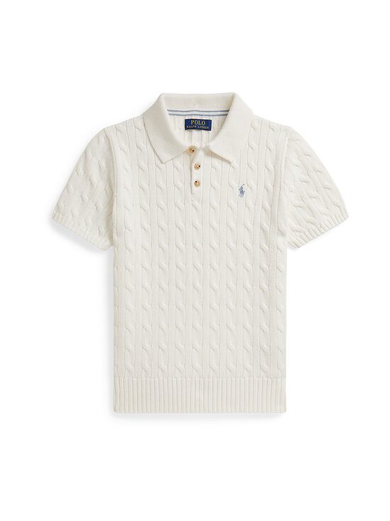 Polo Ralph Lauren - Cable Knit Polo -pikeepaita - DECKWASH WHITE/C9849 | Stockmann - photo 1