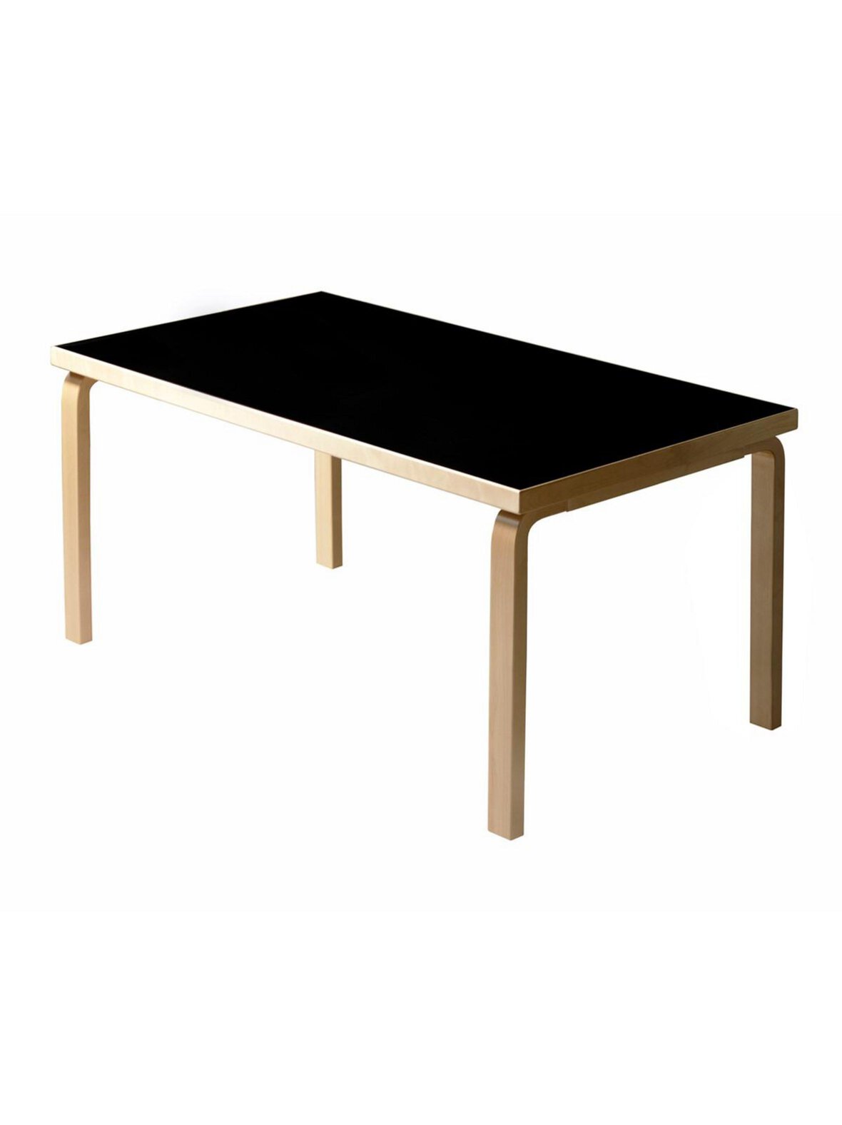 Pöytä 82b koivu/musta 85 x 135 cm