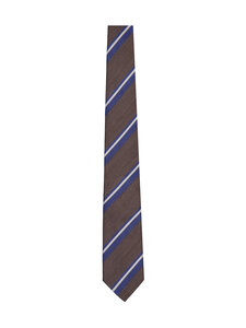 Eton - Striped Woven Shantung Silk -solmio - BROWN | Stockmann