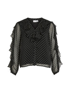 Vila - ViHarley šifona blūze - BLACK AOP:WHITE DOTS | Stockmann