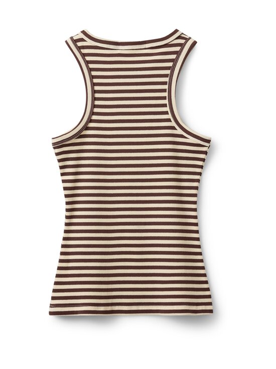 Sofie Schnoor - Becasw Striped Rib Tank -toppi - 7113 BROWN STRIPED | Stockmann - photo 2