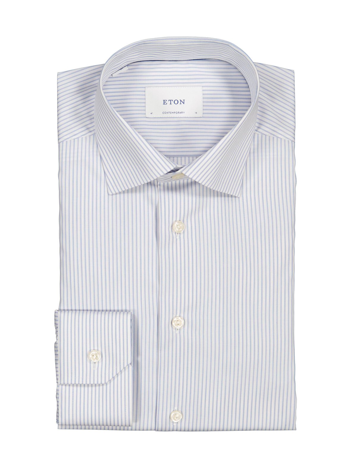Contemporary Fit Stripe Fine Twill -kauluspaita