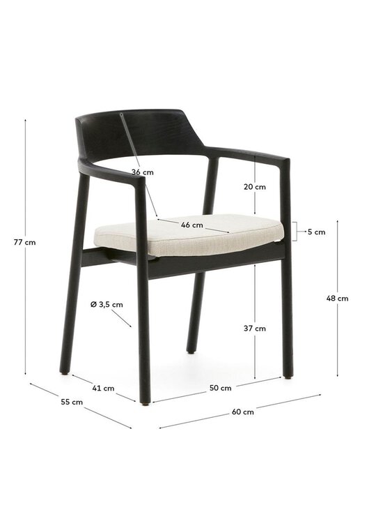 Kave Home - Alocs-tuoli beige chenille-kangas / musta - BEIGE | Stockmann - photo 12