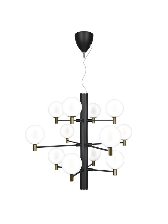 Design by Grönlund - Jubileum 12 -kattovalaisin 70 cm - BLACK / MAT BRASS / OPAL GLASS | Stockmann - photo 2