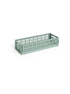 HAY - Colour Crate Mini Oblong -säilytyslaatikko 13 x 34,5 x 8 cm - SAGE GREEN | Stockmann