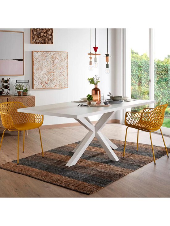 Kave Home - Argo-ruokapöytä valkoinen melamiini / valkoinen 200 x 100 cm - WHITE | Stockmann - photo 5