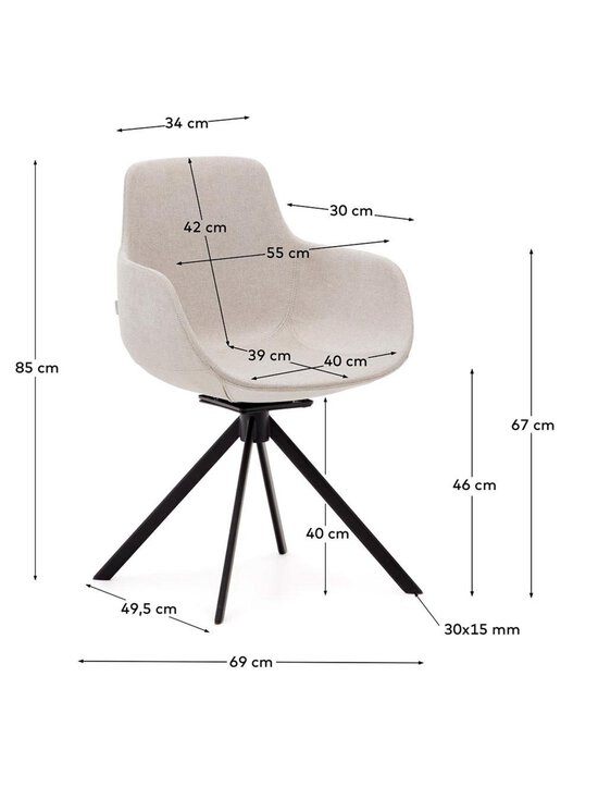 Kave Home - Tissiana-tuoli - BEIGE | Stockmann - photo 3