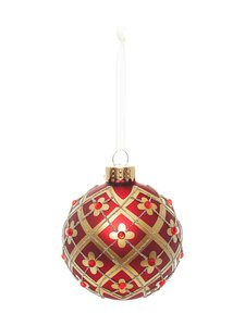 Villa Stockmann - Glass Jewelry Ball -joulukoriste - RED | Stockmann