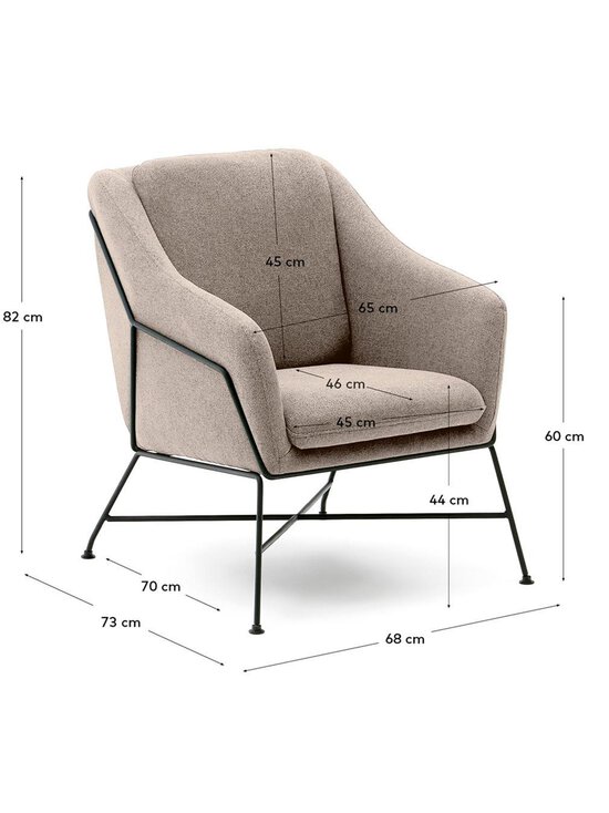 Kave Home - Brida-nojatuoli beige/musta - BEIGE | Stockmann - photo 3