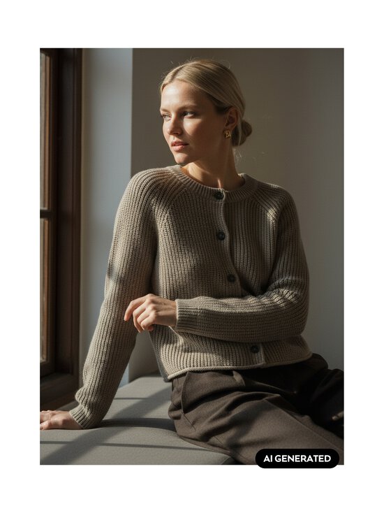 Marc O'Polo - Rib adīta jaka - 2204 STONE TAUPE MELANGE | Stockmann - photo 2