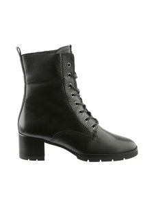 högl - Lace Up Block Heel Zipper -nahkanilkkurit - 0100 BLACK | Stockmann
