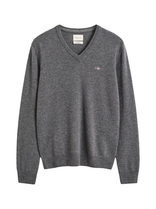 GANT - Superfine Lambswool V-neck -neule - 90 CHARCOAL MELANGE | Stockmann - photo 1