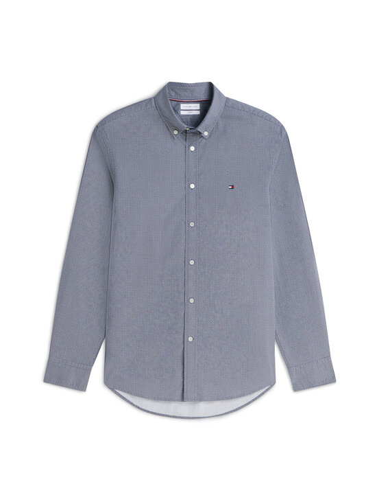 Tommy Hilfiger - Small Print poplīna krekls ar apkakli - 0GZ CARBON NAVY / ALLOVER | Stockmann - photo 1