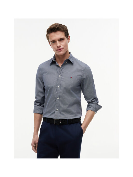 Tommy Hilfiger - Small Print poplīna krekls ar apkakli - 0GZ CARBON NAVY / ALLOVER | Stockmann - photo 3