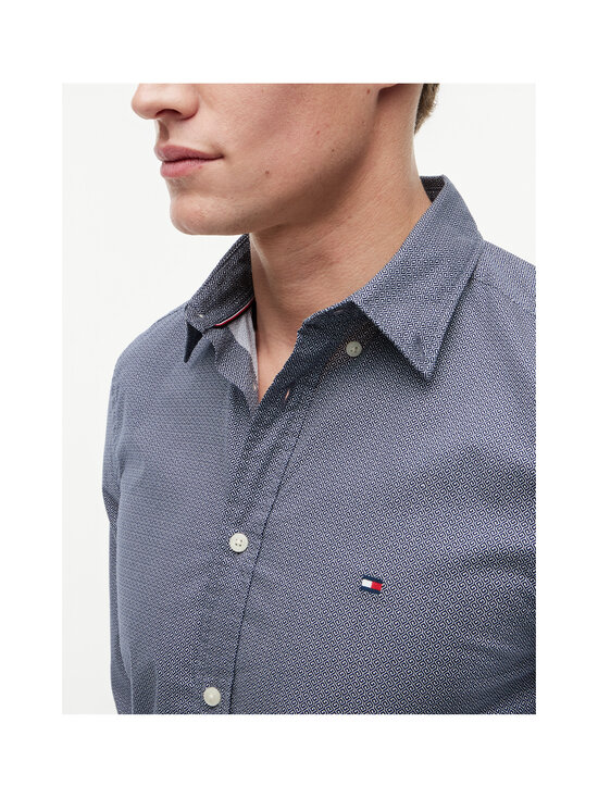 Tommy Hilfiger - Small Print poplīna krekls ar apkakli - 0GZ CARBON NAVY / ALLOVER | Stockmann - photo 5