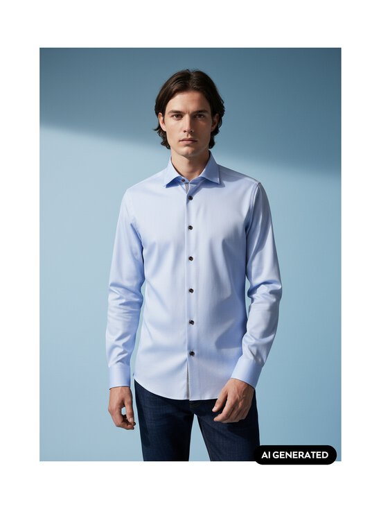 Stenströms - Slimline Contrast -kauluspaita, erikoispitkät hihat - 110 LIGHT BLUE | Stockmann - photo 3