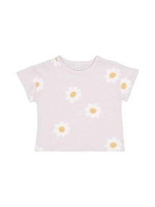 Lindex - Cropped Flower Print t-paita - 9959 LIGHT DUSTY LILAC | Stockmann