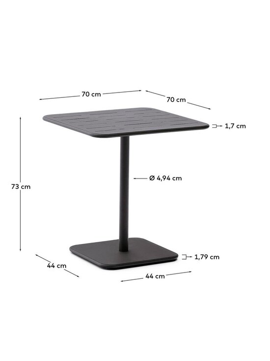 Kave Home - Brai-ruokapöytä tummanharmaa 70 x 70 cm - GREY | Stockmann - photo 8