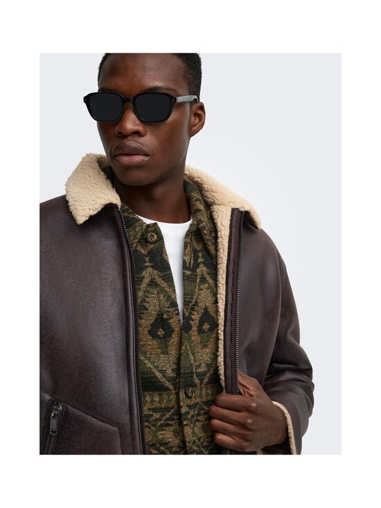 Only & Sons - OnsRiker Shearling -takki - HOT FUDGE DETAIL:ECRU COLLAR | Stockmann - photo 3